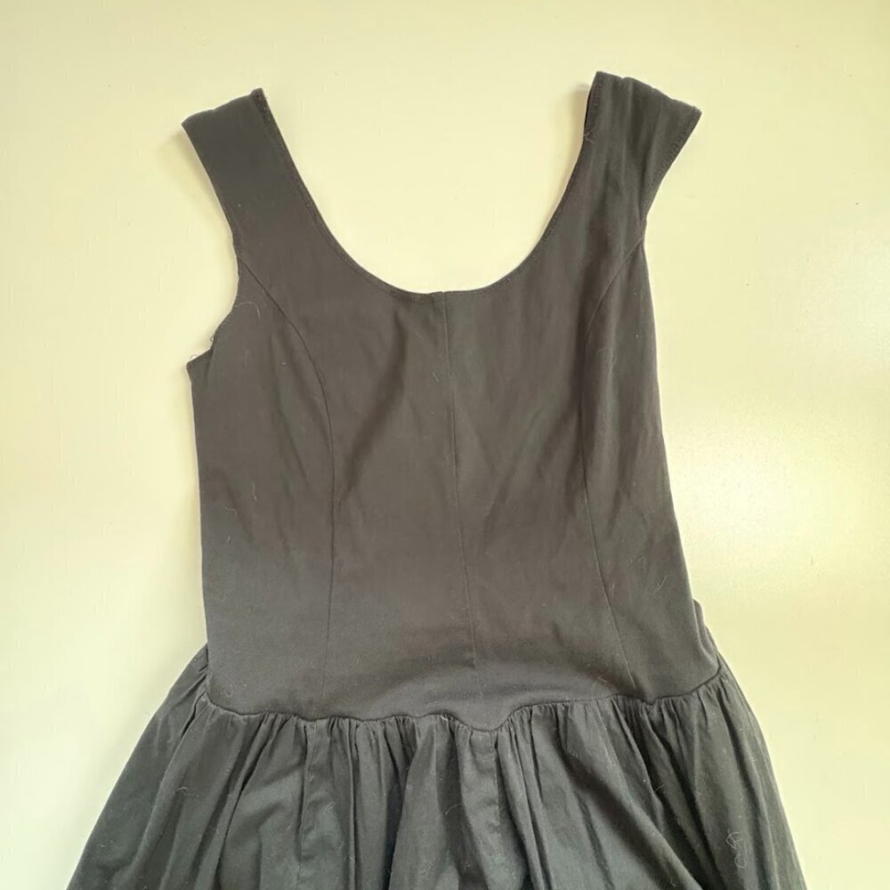 La Vie Rebecca Taylor Voile Jersey Dress 100% Cotton Scoop Neck Midi Swingy Med - Picture 6 of 14